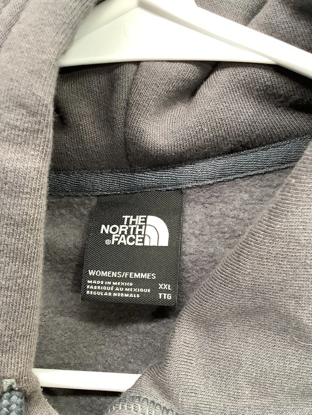 The North Face Men's Gray Crewneck Hoodie with Yellow Accent